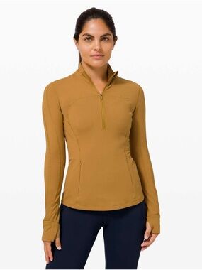 Lululemon Mustard Long Sleeve Half-Zip Performance Top Size 8